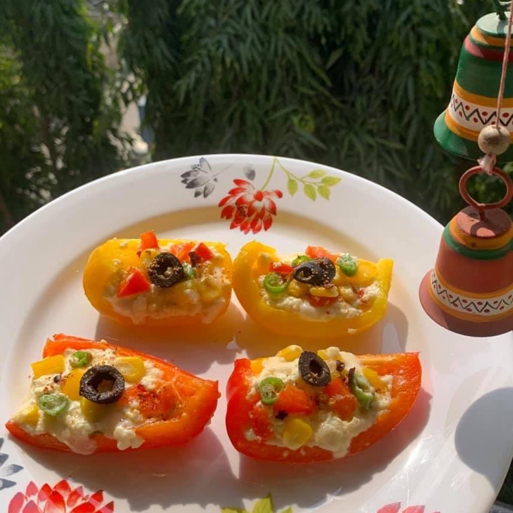 Mini poivron farci au fromage frais